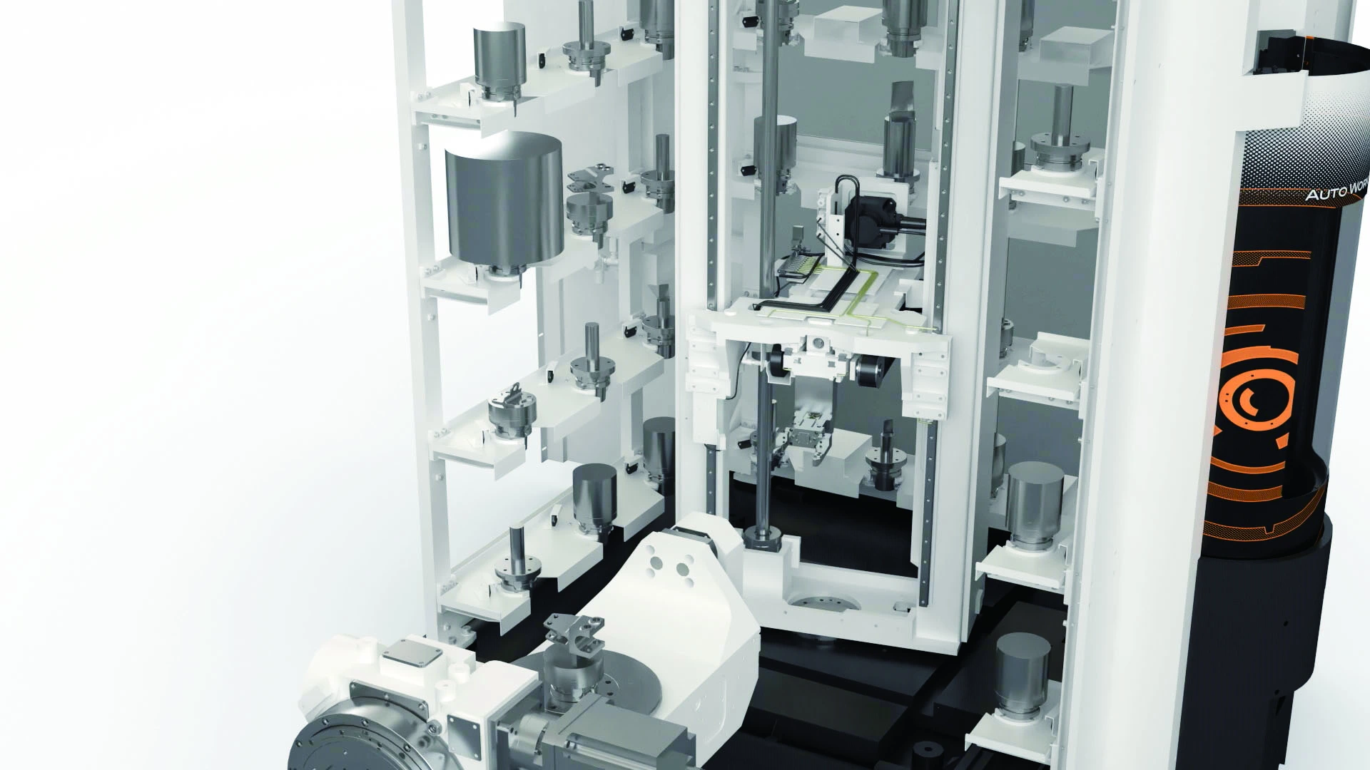 加工中心機–自動化系統 1: 少量生產 2: 量產生產 3: 少樣生產 4: 多樣生產